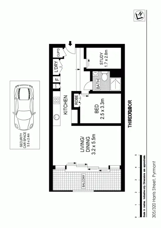 Floorplan of Homely apartment listing, 305/320 Harris St, Pyrmont NSW 2009
