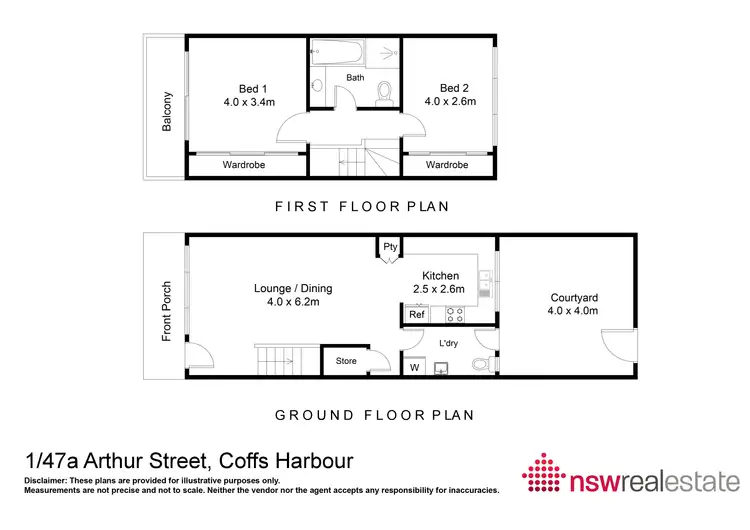 Floorplan of Homely townhouse listing, 1/47a Arthur Street, Coffs Harbour NSW 2450