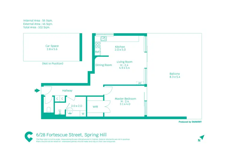 Floorplan of Homely unit listing, 3B/28 Fortescue Street, Spring Hill QLD 4000