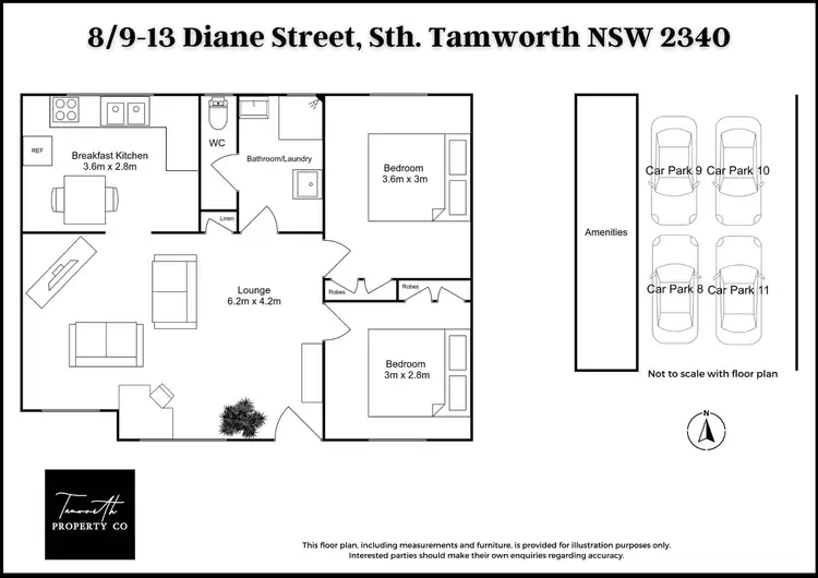 Floorplan of Homely unit listing, 8/9-13 Diane Street, Tamworth NSW 2340