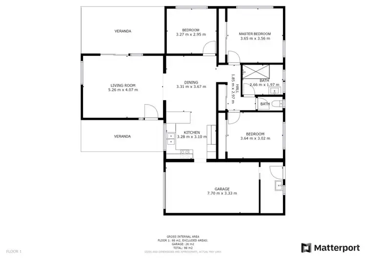 Floorplan of Homely villa listing, 1/1 Heskett Close, Toormina NSW 2452