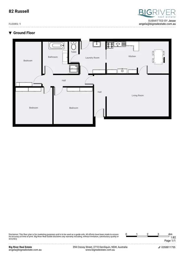 Floorplan of Homely house listing, 82 Russell Street, Deniliquin NSW 2710