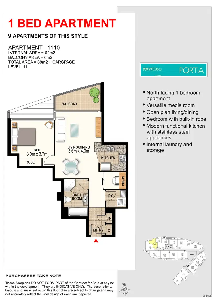 Floorplan of Homely apartment listing, 1110/2 Aqua Street, Southport QLD 4215