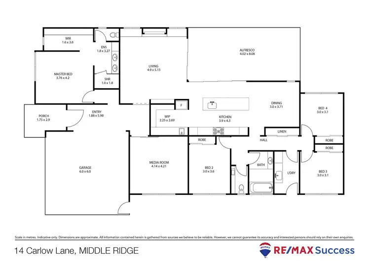 Floorplan of Homely house listing, 14 Carlow Lane, Middle Ridge QLD 4350