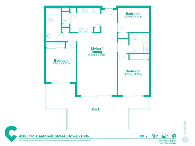 Floorplan of Homely unit listing, 4506/141 Campbell Street, Bowen Hills QLD 4006