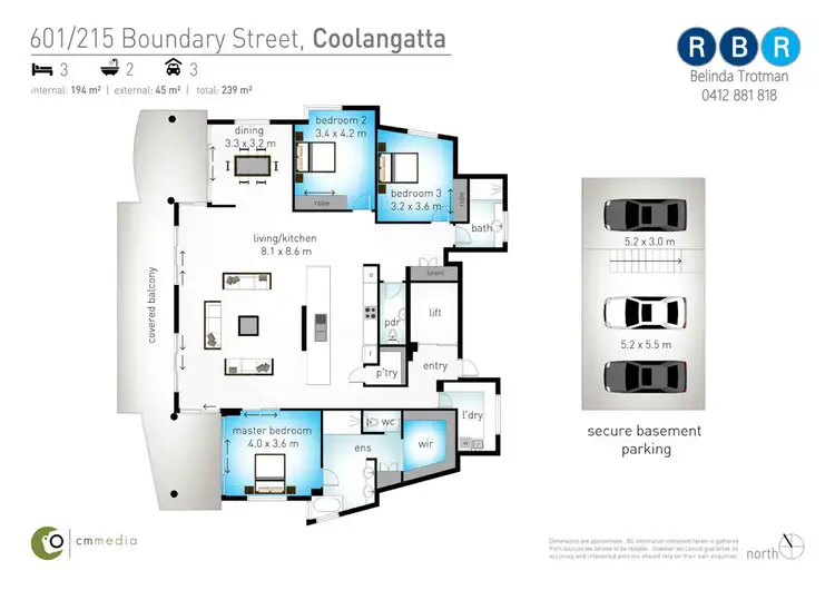 Floorplan of Homely apartment listing, 601/215 Boundary Street, Rainbow Bay QLD 4225