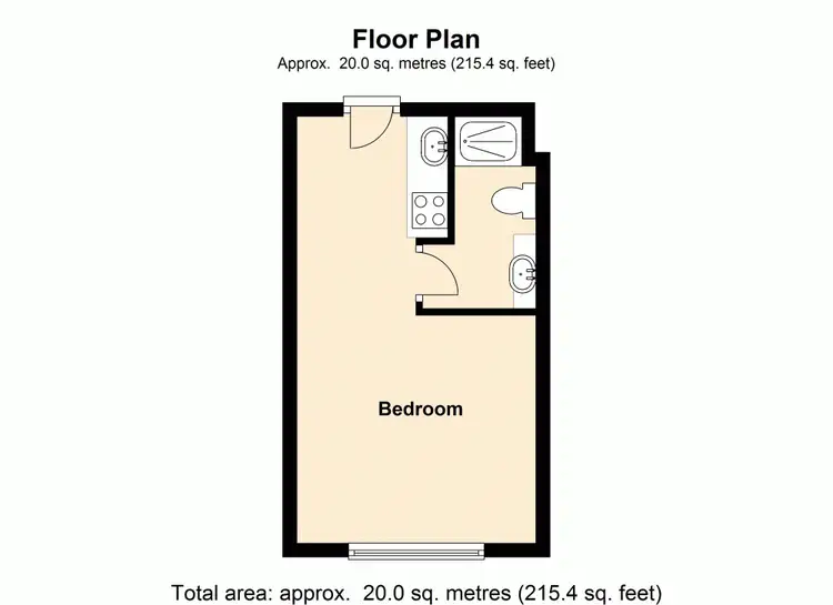 Floorplan of Homely studio listing, 902/188 Shafston Avenue, Kangaroo Point QLD 4169