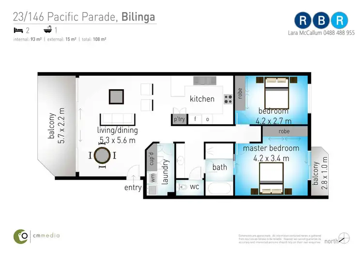 Floorplan of Homely unit listing, 23/146 Pacific Parade, Bilinga QLD 4225