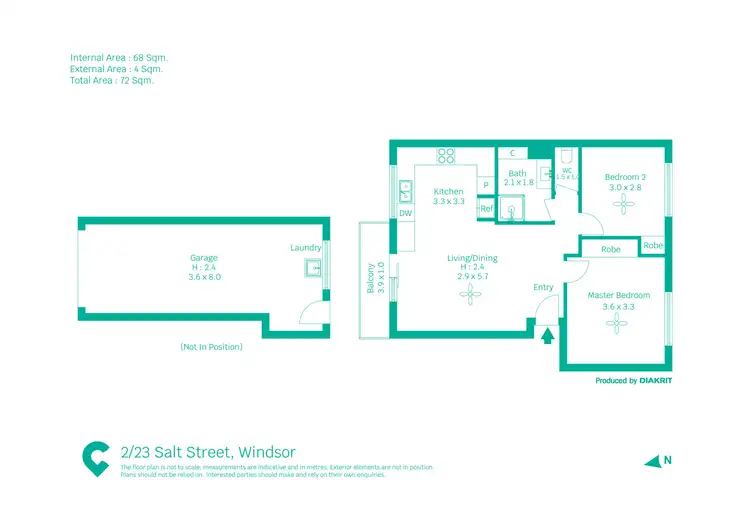 Floorplan of Homely unit listing, 2/23 Salt Street, Windsor QLD 4030