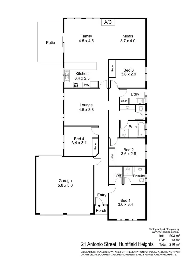 Floorplan of Homely house listing, 21 Antonio Street, Huntfield Heights SA 5163