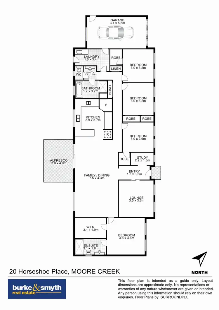 Floorplan of Homely house listing, 20 Horseshoe Place, Tamworth NSW 2340