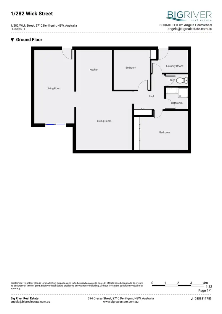 Floorplan of Homely unit listing, 1/282 Wick Street, Deniliquin NSW 2710