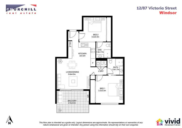 Floorplan of Homely apartment listing, 12/87 Victoria St, Windsor QLD 4030