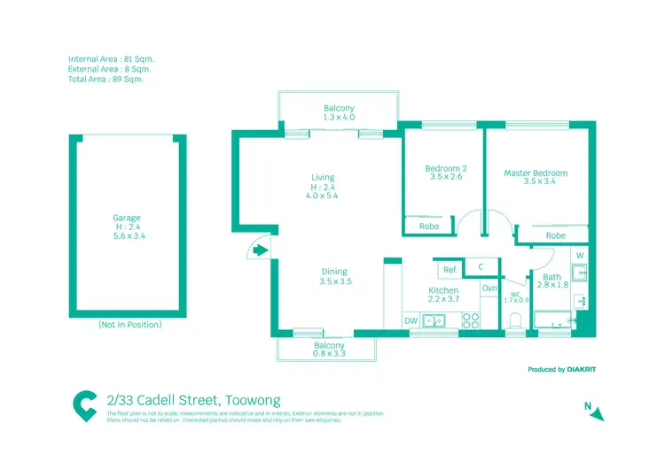 Floorplan of Homely unit listing, 2/33 Cadell St, Toowong QLD 4066
