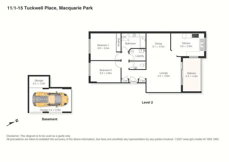 Floorplan of Homely unit listing, 11/1-15 Tuckwell Place, Macquarie Park NSW 2113
