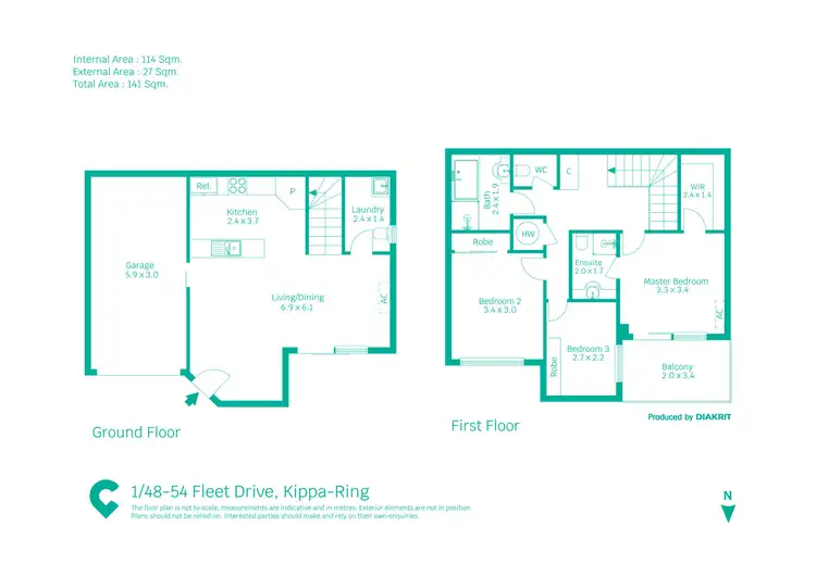Floorplan of Homely unit listing, 1/48-54 Fleet Drive, Kippa-Ring QLD 4021
