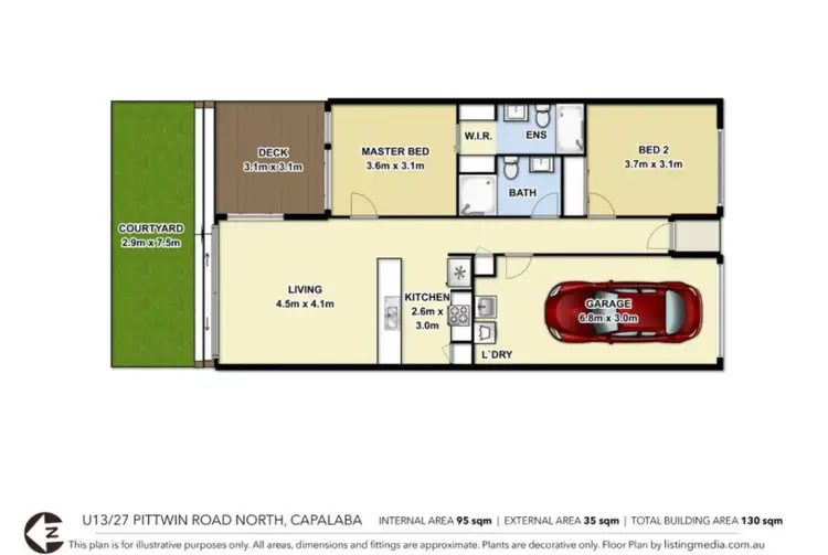 Floorplan of Homely townhouse listing, 13/27 Pittwin Road North, Capalaba QLD 4157