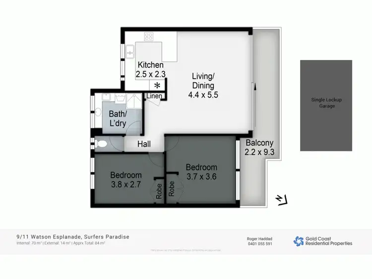 Floorplan of Homely unit listing, 9/11 Watson Esplanade, Surfers Paradise QLD 4217