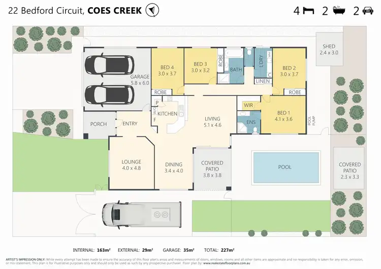 Floorplan of Homely house listing, 22 Bedford Circuit, Coes Creek QLD 4560