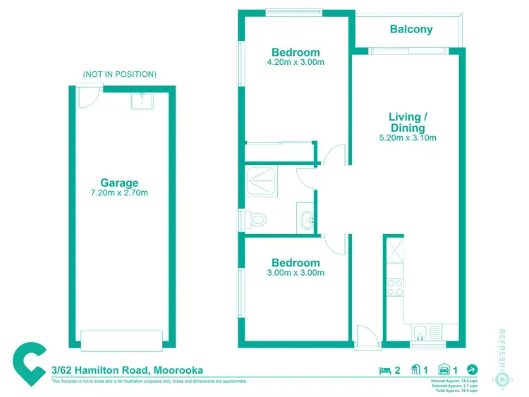 Floorplan of Homely unit listing, 3/62 Hamilton Road, Moorooka QLD 4105