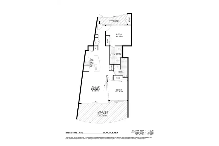 Floorplan of Homely unit listing, 203/19 First Ave, Mooloolaba QLD 4557