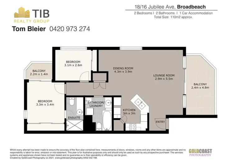 Floorplan of Homely unit listing, 18/14-16 Jubilee Avenus, Broadbeach QLD 4218