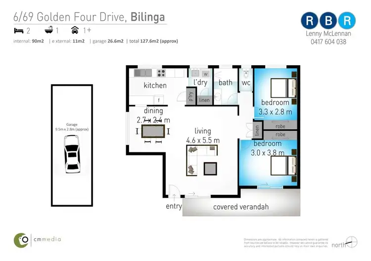 Floorplan of Homely unit listing, 6/69 Golden Four Drive, Bilinga QLD 4225