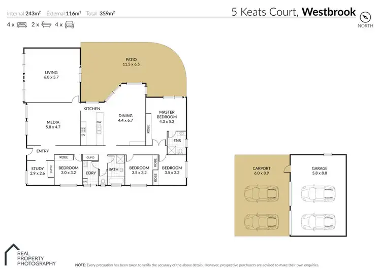 Floorplan of Homely house listing, 5 Keats Court, Westbrook QLD 4350