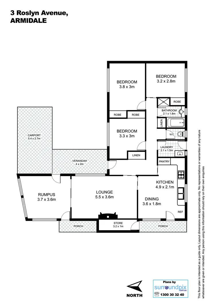 Floorplan of Homely house listing, 3 Roslyn Avenue, Armidale NSW 2350