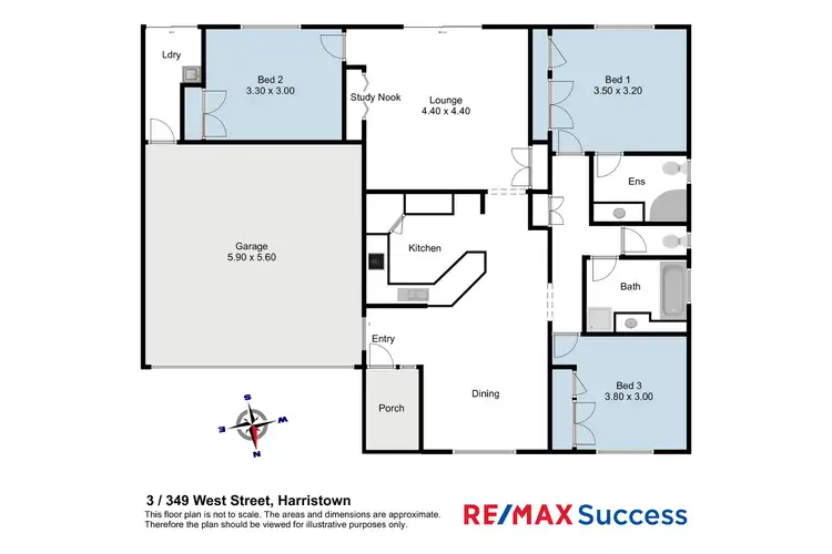 Floorplan of Homely unit listing, 3/349 West Street, Harristown QLD 4350
