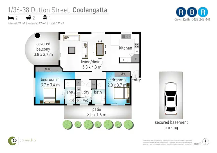 Floorplan of Homely unit listing, 1/36-38 Dutton Street, Coolangatta QLD 4225