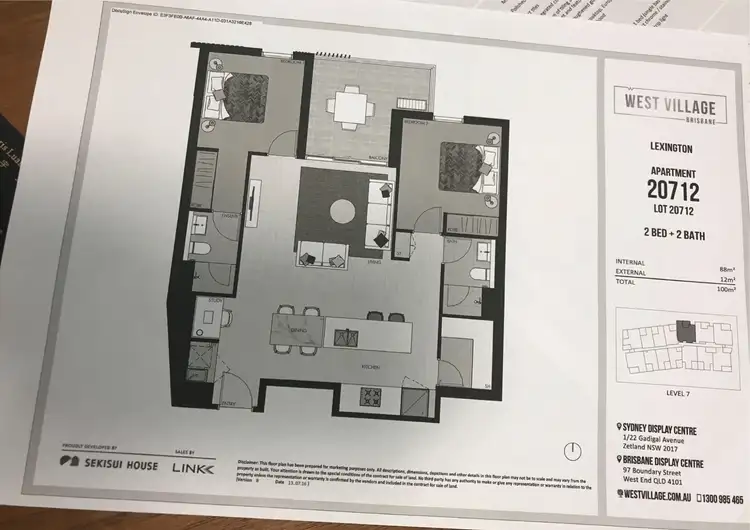 Floorplan of Homely apartment listing, 20712/19 Wilson Street, West End QLD 4101