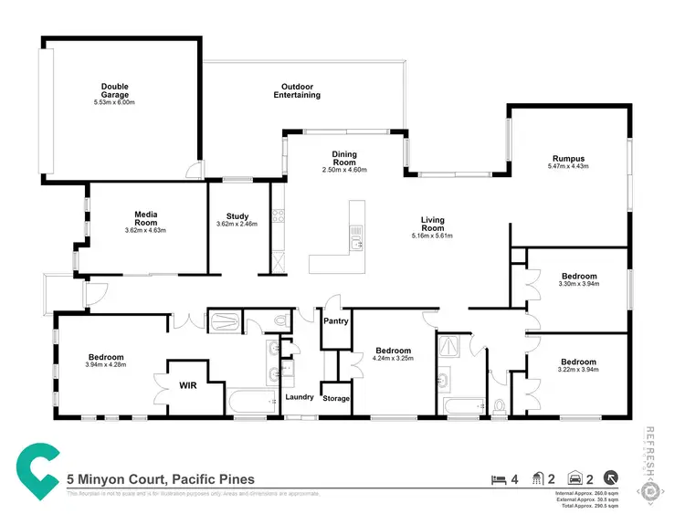 Floorplan of Homely house listing, 5 Minyon Court, Pacific Pines QLD 4211