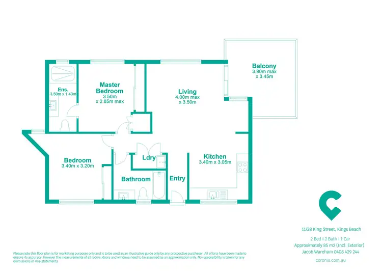 Floorplan of Homely unit listing, 11/38 King Street, Kings Beach QLD 4551