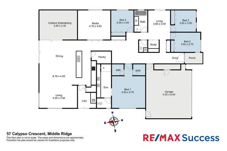 Floorplan of Homely house listing, 57 Calypso Crescent, Middle Ridge QLD 4350
