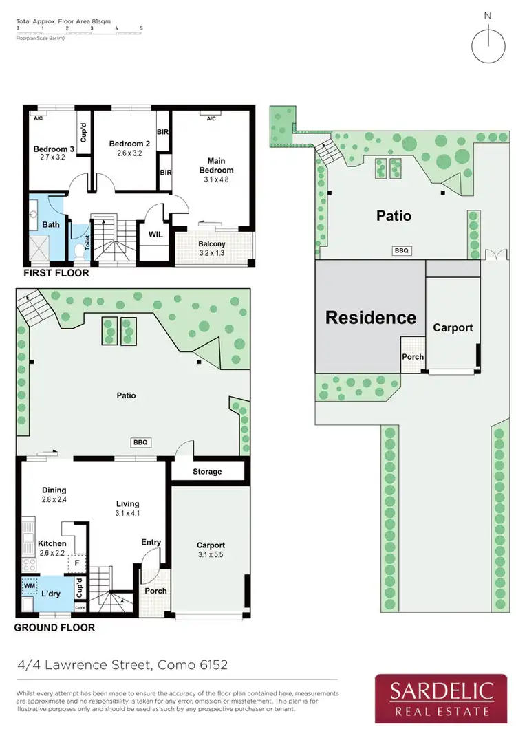 Floorplan of Homely townhouse listing, 4/4 Lawrence Street, Como WA 6152