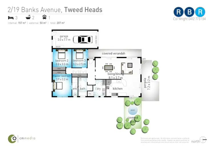 Floorplan of Homely semi-detached listing, 2/19 Banks Ave, Tweed Heads NSW 2485