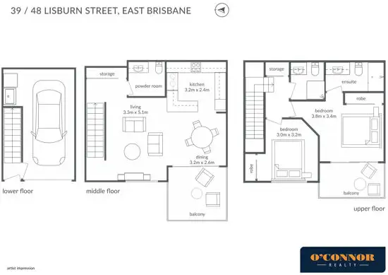 Floorplan of Homely unit listing, 39/48 LISBURN STREET, East Brisbane QLD 4169