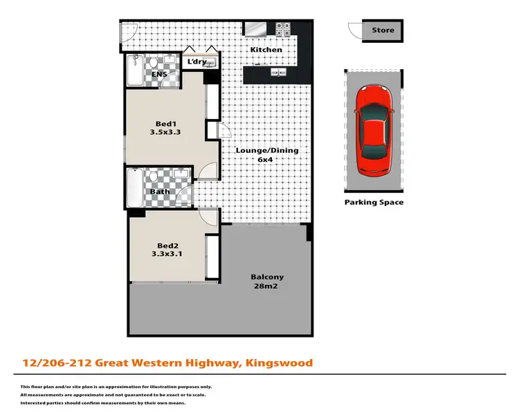 Floorplan of Homely unit listing, 12/206-212 Great Western Highway, Kingswood NSW 2747
