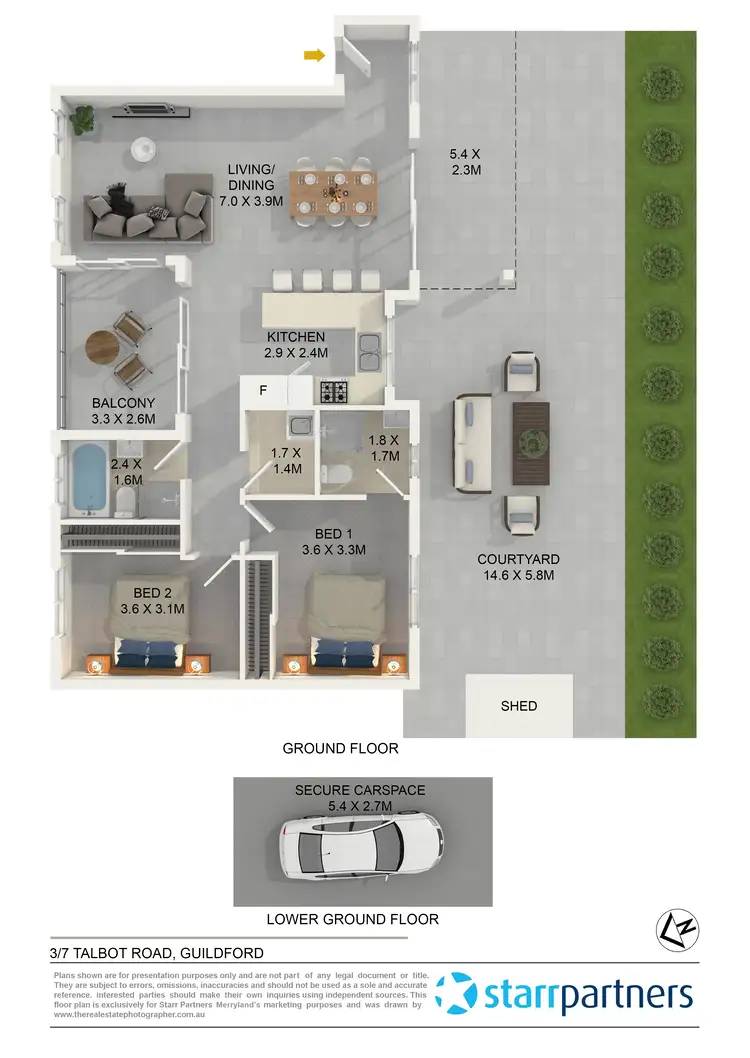 Floorplan of Homely unit listing, 3/7 Talbot Road, Guildford NSW 2161