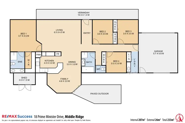 Floorplan of Homely house listing, 18 Prime Minister Drive, Middle Ridge QLD 4350
