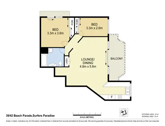 Floorplan of Homely apartment listing, Unit 39, 42 Beach Parade, Surfers Paradise QLD 4217