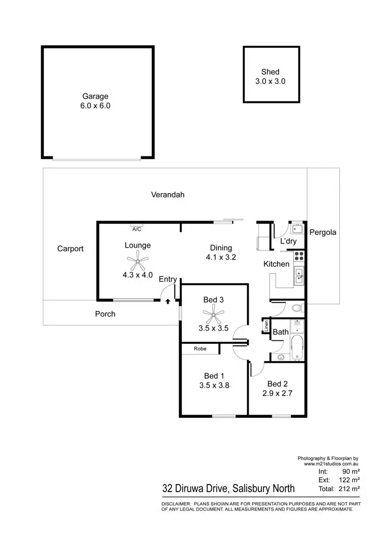 Floorplan of Homely house listing, 32 Diruwa Drive, Salisbury North SA 5108