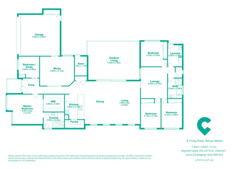 Floorplan of Homely house listing, 8 Trinity Place, Pelican Waters QLD 4551