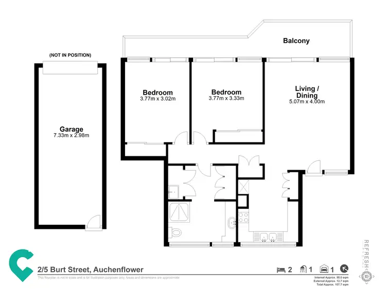Floorplan of Homely unit listing, 2/5 Burt Street, Auchenflower QLD 4066