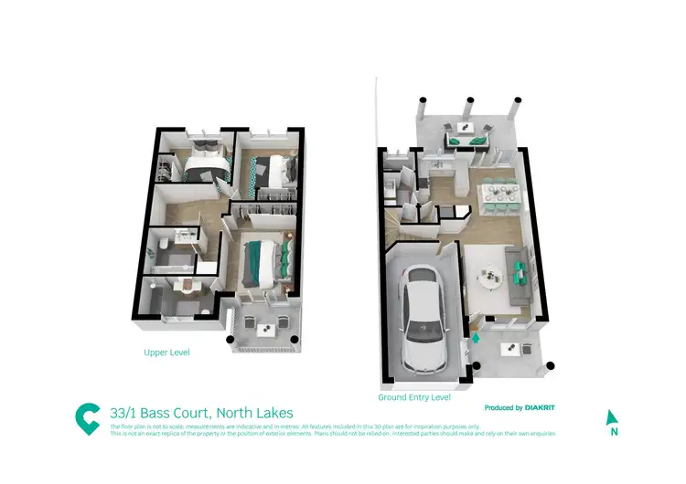 Floorplan of Homely townhouse listing, 33/1 Bass Court, North Lakes QLD 4509