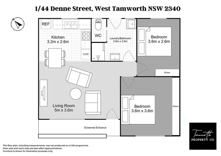 Floorplan of Homely unit listing, 1/44-46 Denne Street, Tamworth NSW 2340