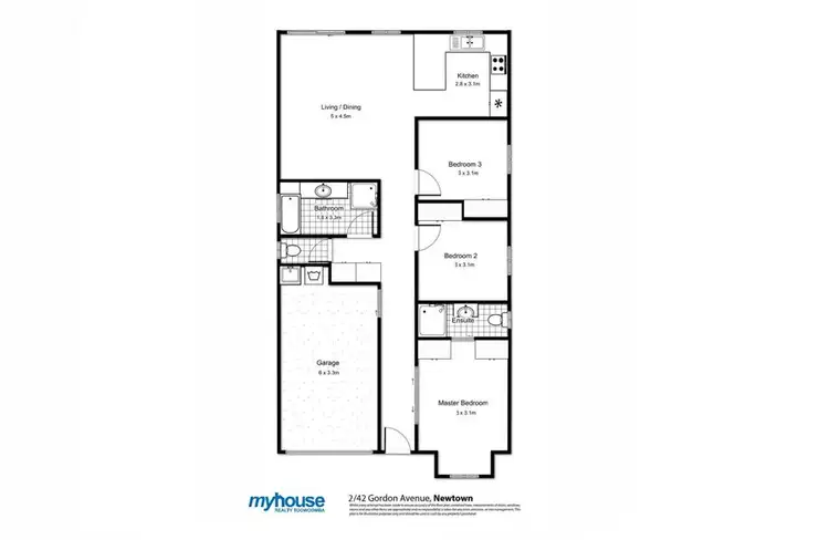 Floorplan of Homely unit listing, 2/42 Gordon Avenue, Newtown QLD 4350