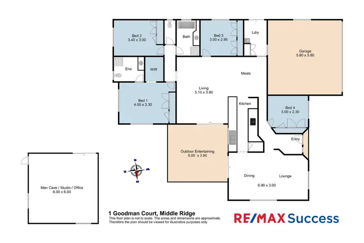 Floorplan of Homely house listing, 1 Goodman Court, Middle Ridge QLD 4350