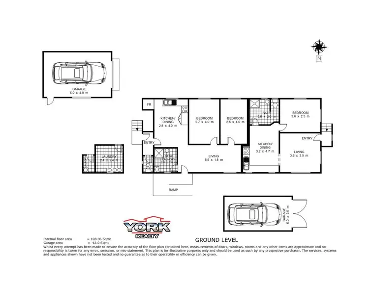 Floorplan of Homely semi-detached listing, 6 Hillview Avenue, Newtown QLD 4350